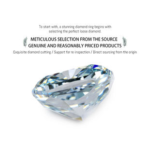 다이아몬드 스타 IGI 인증 합성 사파이어 쿠션 컷 5 캐럿 1 캐럿 2.5 캐럿 VVS 연구소 블루 사파이어 - Product Image 3