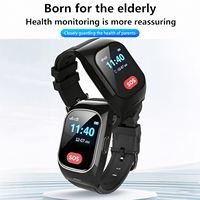 Montre connectée GPS 4G SOS pour personnes âgées, avec alarme de chute, moniteur de fréquence cardiaque, étanche IP67, carte SIM, soins pour la démence et l'Alzheimer