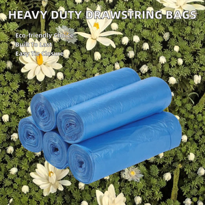 Large 10-20 L Polyethylene Drawstring Garbage <b>Bags</b> Extra-Thick Heavy Duty BEXBAG Modern Recyclable Custom Printed Multi-<b>Waste</b> - Product Image 2