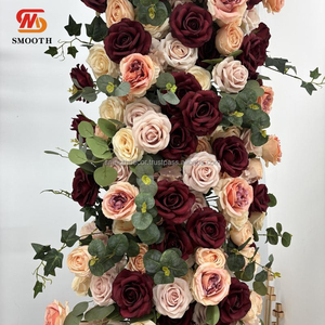 Bouquet de mariage en pivoines et roses artificielles lisses, décoration murale en fleurs de soie pour arche, 1,8-2,4 m, design asymétrique brisé pour arche - Product Image 2