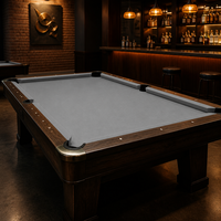 Tissu de billard gris pour bar, salle de jeux, maison, club, ensemble de tissus de billard avec six bandes de rail, tissu de couverture pour snooker
