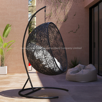 Chaise d'oscillation suspendue extérieure d'oeufs de rotin de style moderne pour le mobilier extérieur