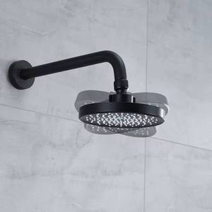 Ensemble de douche mural moderne noir en laiton à levier unique dissimulé avec jet de pluie et cartouche céramique - Product Image 5