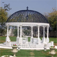 BLVE décor de jardin extérieur Style européen crème marbre Gazebo métal fer haut pavillon de mariage