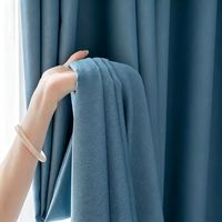 Rideaux plissés occultants Taikoo Li, bleu acier, jacquard gaufré, pour salon, style minimaliste, vente en gros au mètre