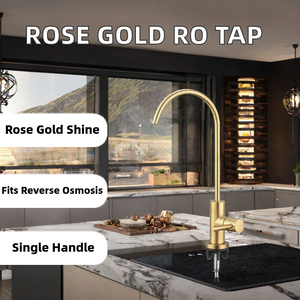 Robinet de cuisine monocommande à poser pour purificateur d'eau RO, finition or rose, pour eau potable - Product Image 2