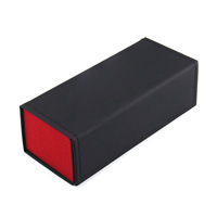 Logo personnalisé noir carré pliable lunettes coffret étui en verre dur en cuir Pu lunettes de soleil emballage lunettes étui pliant