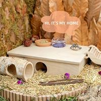 Rumah hewan peliharaan kecil 6 kamar multi-ruang rumah Hamster terowongan tersembunyi terowongan menjelajahi mainan untuk Hamster Gerbils tikus lemming hewan peliharaan