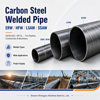 Tuyau en acier au carbone soudé ERW HFW LSAW SSAW ASTM A53 API 5L pour la construction de pipelines et les machines