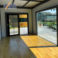 Conteneur de cuisine/bar pliable de 20 pieds avec structure en acier de 2,2 mm, plié à 440 mm, pour restaurant rapide, café modulaire mobile, exportation 40HQ