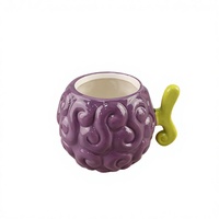 Tasse en céramique créative en stock, motif Fruit du Diable One Piece, ornement artisanal, cadeau d'anniversaire de bureau, protection de l'environnement, dessin animé