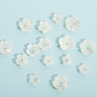Perles de fleurs en coquillage sculptées à la main, motif coquillage, 5 pétales, nacre, 8mm, 10mm, 12mm, à prix abordable
