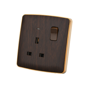 Giá bán buôn PC Chất liệu cắm ổ cắm với nút nhỏ nhà thương mại sử dụng điện HẠT GỖ điện tường chuyển đổi ổ cắm - Product Image 1
