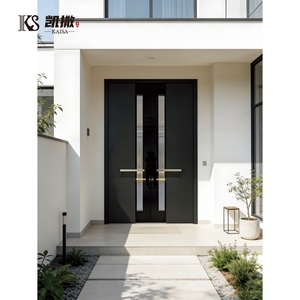 Portes d'entrée principales extérieures modernes en fer forgé, portes d'entrée sécurisées en aluminium pour maison - Product Image 6