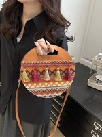 Nouveau Sac Rond Tressé à Franges Style Mode 2026 - Sac à Bandoulière Multicolore Style Ethnique Sac à Dos en Peluche