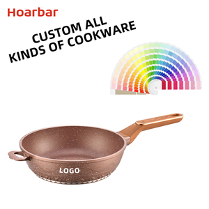 Ensemble de 8 ustensiles de cuisson en <span class=keywords><strong>aluminium</strong></span> moulé sous pression, finition rose doré, durable, antiadhésif, compatible four, avec casseroles et poêles profondes, couvercles en verre - Product Image 2