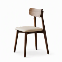Chaise de salle à manger rembourrée avec cadre en bois personnalisé et dossier en bois clair pour café, restaurant, mobilier de maison, sièges, fournitures commerciales