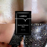 LANBENA Masque Facial Nettoyant au Charbon de Bambou Anti-Points Noirs et Acné, Réducteur de Pores, Soin de la Peau, Masque Noir Peel-Off 5g Crème Femme