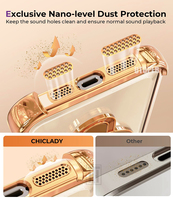 16E pour iPhone 16 Pro Max étui anneau magnétique support 15 Plus 14 Pro 13 12 11 électroplaqué Transparent clair avec couvercle d'objectif en verre