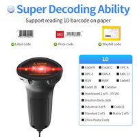 Escáner de Código de Barras USB con Cable Xincode, Escáner de Código de Barras Láser 1D Portátil, Lector de Código de Barras de Mano con Soporte, Pistola de Escaneo GT-3501-B