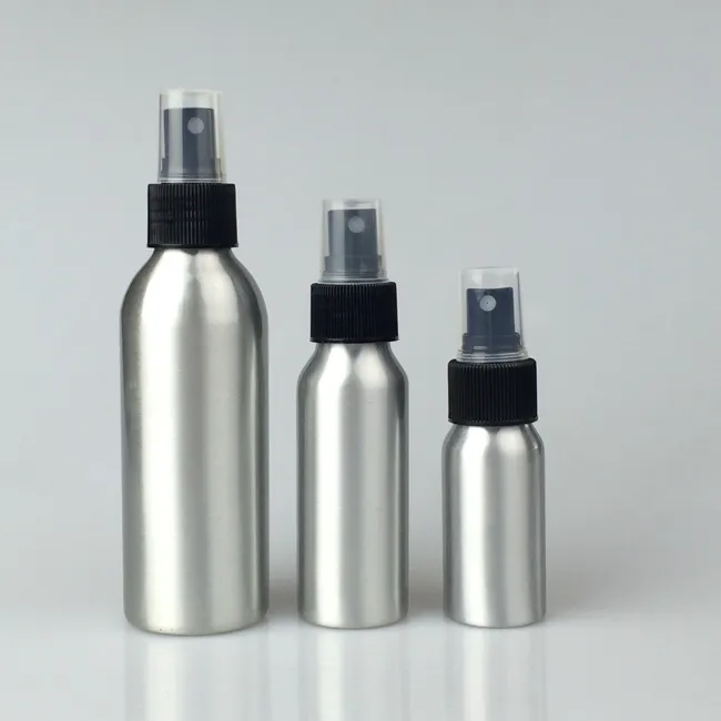 Nouveau luxe bouteilles d'eau vides en aluminium vente en gros bouteille en aluminium flacon pulvérisateur jetable en aluminium