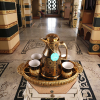 Bouilloire à eau de luxe arabe Dubaï 1000ml Thermos Ensemble de cafetière haut de gamme de style moyen-oriental Flacon à vide Coque métallique Café Thé