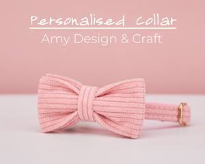 ชุดสายจูงผูกโบว์ปลอกคอสุนัขและแมวขนาดเล็กผ้าลูกแมวสลักชื่อลูกแมวกระดิ่งทองกระดิ่งสัตว์เลี้ยงสีชมพูอ่อน - Product Image 5