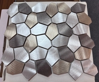 Carreaux de mosaïque en aluminium brossé hexagone peau de métal argenté carreaux de mur de télévision or mat décoration murale de dosseret de mosaïque en métal vente en gros