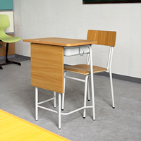 Meubles d'école modernes, ensemble table et chaise individuels en MDF, hauteur réglable pour salle de classe, appartement, maison, bureau