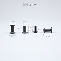 Vis noires Chicago à fente et rivets à tête cruciforme pour DIY, étui en Kydex, clip de holster en cuir, ensembles de vis M4