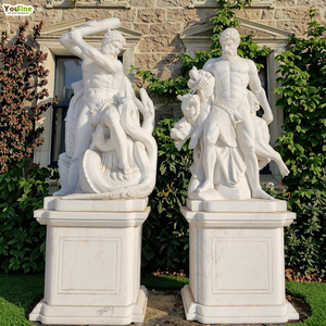 Estatua de Mármol de Hércules Suprimiendo a Cerberus, Tamaño Personalizado, Escultura de Arte Clásico Occidental para Decoración de Villas - Product Image 6