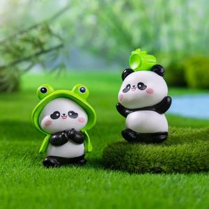 CHENXI, 6 шт., оптом, очаровательные фигурки панд, украшения для автомобиля и сада, коллекция животных, миниатюрные фигурки животных, экологически чистые, ручная работа, изделия из смолы - Product Image 6