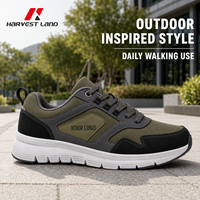 Chaussures de marche d'extérieur à empeigne renforcée, couleur olive, baskets lifestyle en textile multicouche structuré, pour parc urbain, marque privée, usine