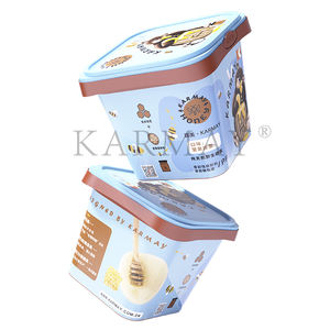 ถังพลาสติกเกรดอาหารขนาด 1 ลิตร ขายส่ง ถังพลาสติกใส่ขนม ไอศกรีม น้ำผึ้ง แบบกำหนดเอง พร้อมฝาปิด - Product Image 2