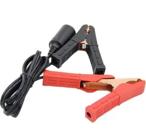 Car Battery Red And Black Alligator Clips To Cigarette Lighter Socket Extension Cable
