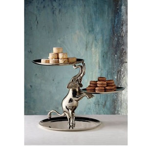 Wholesale Supply Decorative 2 Tier Elephant Design Silver Plated <b>Cake</b> <b>Stand</b> from Indian Manufacturer and Supplier - Product Image 1