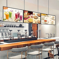 Écran publicitaire de menu monté au plafond de panneau numérique électronique Super mince d'approvisionnement d'usine direct pour des cafés pour l'ascenseur