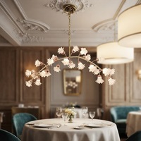 Lustre de restaurant en cristal français - Style ambiance romantique - Éclairage domestique