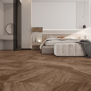 Revêtement de sol <span class=keywords><strong>stratifié</strong></span> à motifs de carreaux en <span class=keywords><strong>acajou</strong></span> rouge HDF avec revêtement de couche imperméable à la cire - Product Image 4