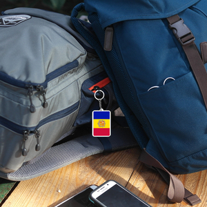 Vente en gros de porte-clés nationaux rectangulaires personnalisés, pendentifs porte-clés <span class=keywords><strong>Andorre</strong></span>, matériel acrylique souvenir - Product Image 4