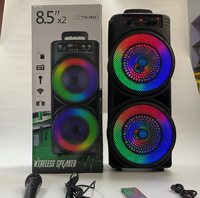 Haut-parleur portable rechargeable de 8 pouces, machine de karaoké portable avec lumière DJ pour fête en plein air