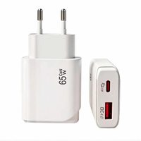 Cargador Rápido PD Tipo-C de 65W con Enchufe EU/US, Adaptador de Corriente USB-C de 65W, Adaptador para Teléfono Móvil USB C, Cargador de Pared con Carga Rápida 3.0