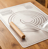 Tapis de cuisson en silicone, antiadhésif, pour étaler la pâte avec mesures, tapis de pâtisserie en silicone extra épais antidérapant, sans BPA, conforme aux normes FDA et LFGB