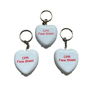 Custom logo Disposable CPR Pocket Face Shield Rescue cpr kit Box Key Chain Transparent One Way Valve For Promotion Gift