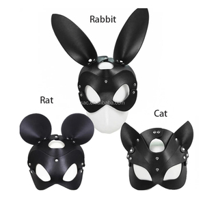 SacKnove Sexy Bunny Cosplay Christmas Halloween Blindfold Alternative Flirting Toy Rabbit Ears Eye Mask Leather Bondage Headgear - Product Image 2