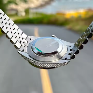 2025 High-End Hot-Selling Luxury <b>Men's</b> Mechanical <b>Watch</b> with Full Diamonds, Arabic Numerals, and Steel Strap - Product Image 5