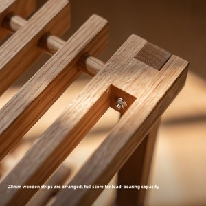 Red Oak Solid Wood Modern Minimalist <b>Space</b>-<b>Saving</b> Multi-Tier <b>Shoe</b> Cabinet for Home Furniture and Entryway <b>Storage</b> - Product Image 3