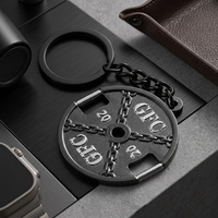 Porte-clés en alliage de zinc émaillé noir antique, personnalisé avec logo de marque et plaque de poids, vente en gros pour les articles promotionnels des clubs de fitness