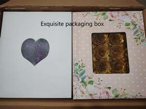 Fabrieksdirect Kristal Rosegoud Poeder Bloemkop Blauwe Betovering Valentijnsdag Bloemstuk DIY Materiaal Glitter Rozenbloem - Product Image 2