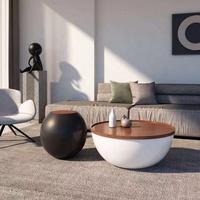 Ensemble de meubles de salon moderne et luxueux avec table basse et meuble TV en bois massif et verre, décoration intérieure